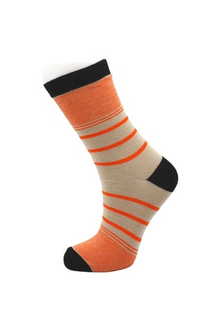 Kadın Çok Renkli Kalpli Çizgili Desenli Pamuklu Soket Uzun Çorap 4'lü Paket Çok Renkli