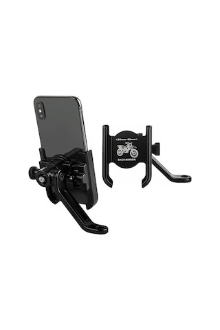 Sunup 03-h2 Motosiklet Telefon Tutucu Standı Tutacağı Aynaya Sabitlenir Siyah