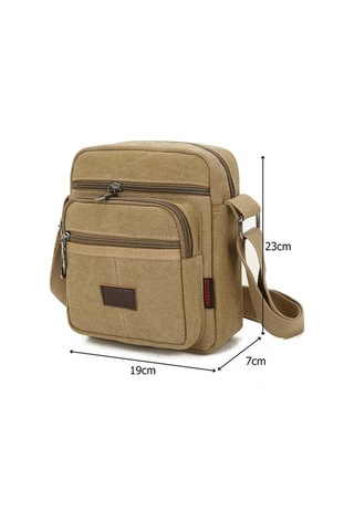 Erkekler İçin Şık Ve Fonksiyonel Tuval Çapraz Çanta, Fermuarlı Omuz Çantası, Haberci Çantası, Spor Ve Günlük Kullanım İçin Pratik Göğüs Çantası Yeşil