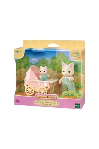 Adore Oyuncak Sylvanian Families Çiçekli Kedi Baba Ve Bebek Arabası Seti 5683
