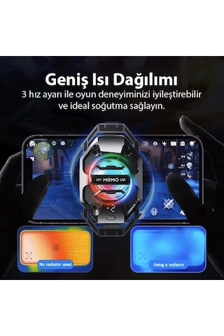 -2 Derece Turbo Telefon Soğutucu Fan Oyun Yayıncı Youtuber İçin Telefon Soğutucu Memo