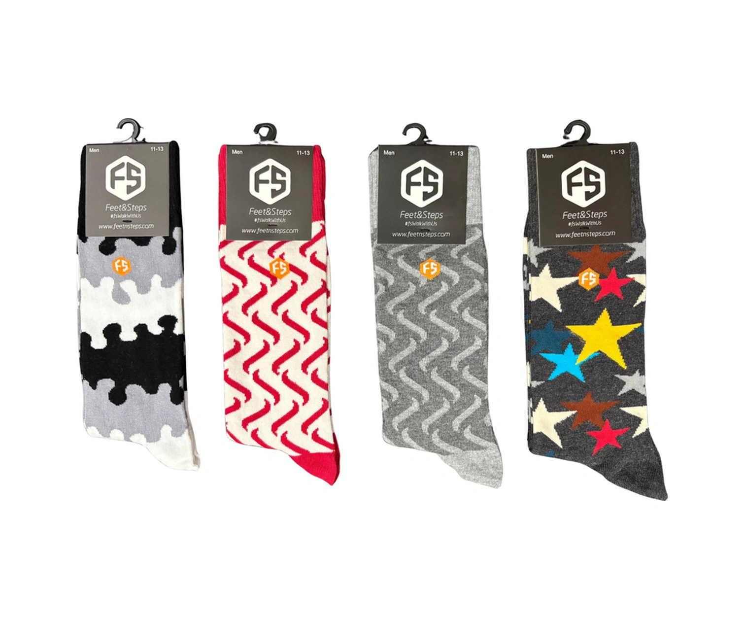 Erkek Renkli Desenli Pamuklu Günlük Çorap 11-13/1 Çok Renkli