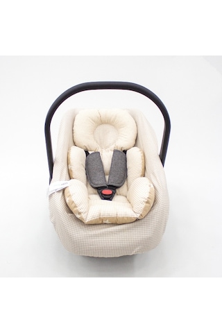 Mordesig Ortopedik Bebek Puset Minder Ve Çarşaf,ekose Pamuk Kumaş