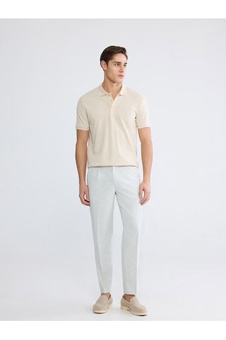 Lcwaıkıkı Classic Bej Polo Yaka Desenli Pike Erkek Tişört