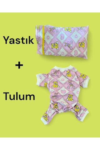 Toad Teddy Penye Kedi Tulum Ve Yastık Takım Uyku Seti