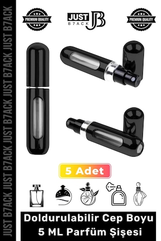 Parfümşişesi Şişesinden Doldurulabilir Taşınabilir Çanta İçi Mini Cep Parfüm Şişesi 5 Ml X 5 Adet