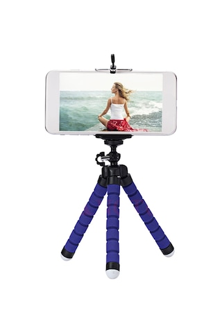 Cep Telefonu Tripod Mini Esnek Sünger Ahtapot Şekilli Tripod Akıllı Telefon Kamera Bükülebilir Tripod Siyah