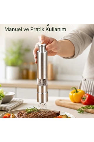 Orta Boy Kararbiber Ve Tuz Öğütücü Kolay Kullanım, Şık Tasarım Yeni Nesil Çok Renkli