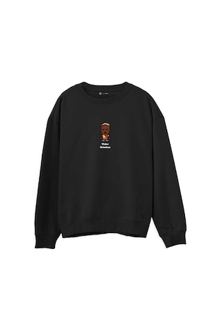 Hunors Sportswear & Company Victor Osimhen Baskılı Unisex Model Pamuklu Bisiklet Yaka Sweatshirt SIYAH