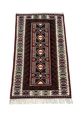 El Dokuma Sıfır Yahyalı Kilim 73x120 Kök Boya %100 Yün Küçük Kilim Renkli