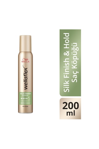 Wellaflex Silk & Finish Hold İpeksi Görünümlü Tutuş Sağlayan Saç Köpüğü Ultra Strong Hold 200 ML