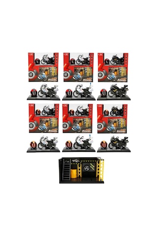 1:12 Sesli Ve Işıklı Benelli Polis Die Cast Çek Bırak Motosiklet Ve Tamir Atölyesi Seti