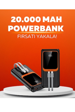 20.000 Mah Powerbank 22.5w Hızlı Şarj, Çok Kablolu, Dijital Göstergeli Diğer 59521239
