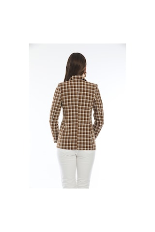 Kadın Karamel Ekose Ceket