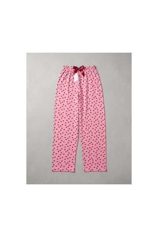 Aura Collections Kadın Viskon Pamuklu Pijama Altı Soft Örme Mevsimlik Ev Pantolonu Kırmızı