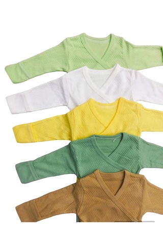 Uzun Kollu Kendinden Eldivenli Çıtçıtlı Kruvaze Badi 5 Li Pa... Çok Renkli