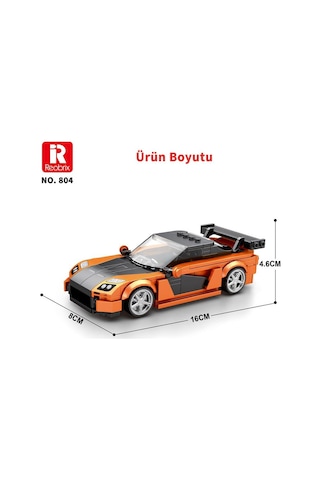 Reobrix Creator 804 Mazda Rx-7 Spor Araba Yaratıcı Yapı Blok Seti Building Blocks - 367 Parça