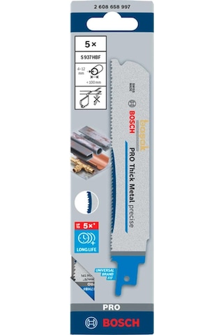Bosch Pro S 937 Hbf 4-12 Mm Metal Boru 5'li Panter Testere Ucu 150 Mm 2608658997
