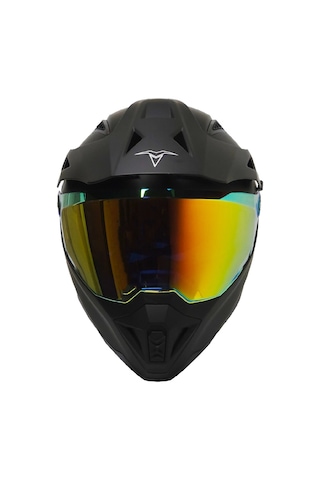 Fr805 Raven Cross Motosiklet Kaskı Güneş Vizörlü Enduro Full Face Kask Çok Renkli