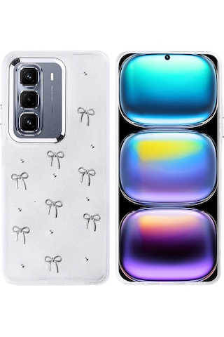 İnfinix Hot 50 Pro Plus 4g Uyumlu Uyumlu Kılıf Airbag Tasarımlı Simli Şeffaf Zore Kutup Kapak - Fiyo Fiyonk