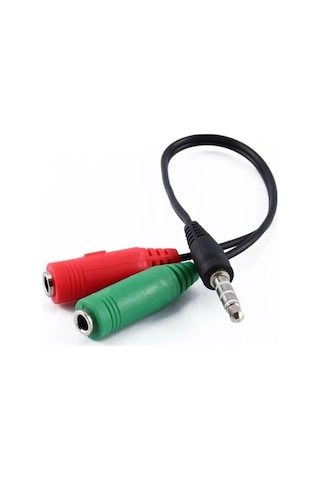 3.5mm 3 Boğum Stereo Erkek Aux To 2x 3.5mm Stereo Dişi Jack