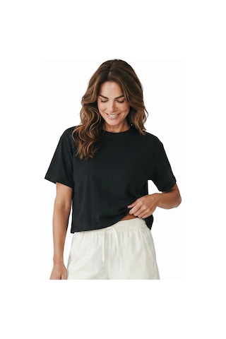 Sportive Lysa Kadın Siyah Günlük Stil T-shirt 26yk0027-syh