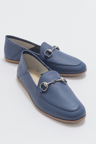Luvishoes F03 Lacivert Cilt Kadın Babet Lacivert