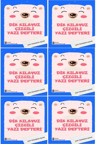 1. Sınıf Yeni Müfredata Uygun Dik Kılavuz Çizgili Yazı Defteri Büyük Boy 6 Adet
