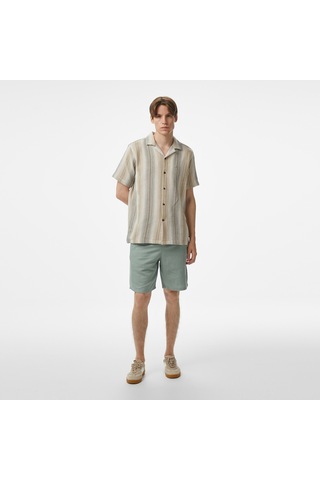 Nautica Erkek Bej Classic Fit Çizgili Gömlek W55414t Bej