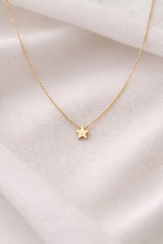 Minik Figürlü Gold Zincir Kolye Renkli