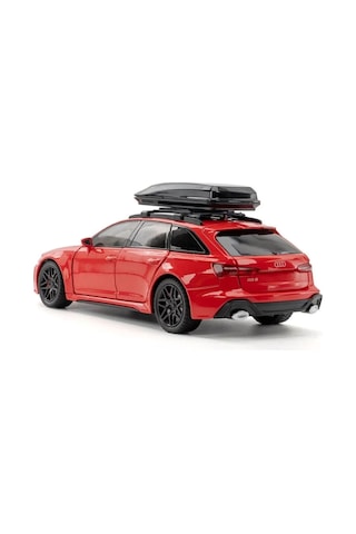 Audi Rs6 Avant 1:24 Diecast Metal Araba Koleksiyon Sesli Işıklı 21 Cm Kırmızı