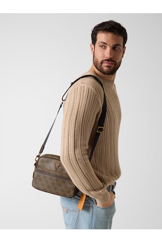 Guess Hmmılop5422 Milano Erkek Çapraz Çanta Kahverengi