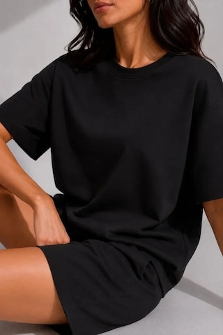 DefyModa Premium Osy Modal Yumuşak Dokulu Tişört Cepli Şort Alt Üst Takım - Siyah
