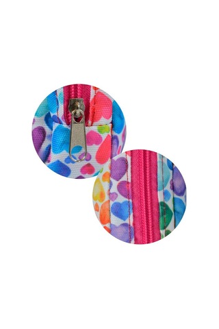 Temel Renkli Kalpler Tek Gözlü Kalem Çantası Çok Renkli