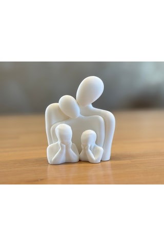2 Çocuklu Aile Biblosu Anne Baba Ve Çocuklar Figürlü Dekoratif Minimal Heykel, Anlamlı Ev Dekoru 2 Çocuklu Aile Biblosu Anne Baba Ve Çocuklar Figürlü Dekoratif Minimal Heykel, Anlamlı Ev Dekoru