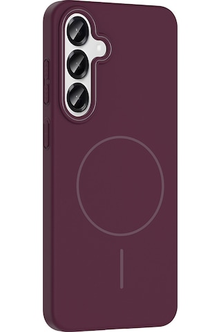 Galaxy S25 Uyumlu Kılıf Magsafe Şarj Özellikli Zore Ruby Silikon Kapak - Mürdüm Şeffaf