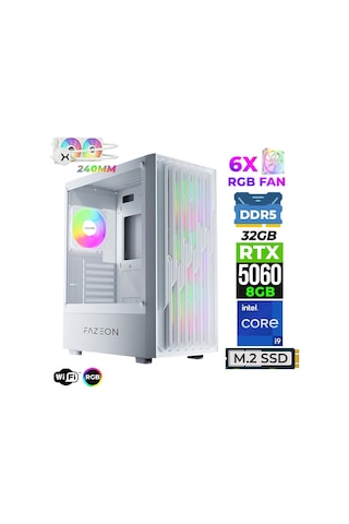Fazeon Astra X830 i9-14900KF 32 GB 1 TB M.2 NVMe SSD 8 GB RTX5060 Free Dos Masaüstü Oyuncu Bilgisayarı
