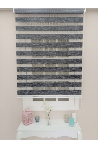 Venassa Antrasit Bambu Zebra Stor Güneşlik Perde