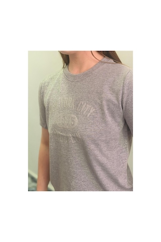 Arba T-shirt Basic Gri Hafif Sim Detaylı Gri Gri
