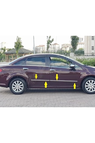 Markadan Fiat Linea Krom Yan Kapı Çıtası 2006-2018 4 Parça Paslan