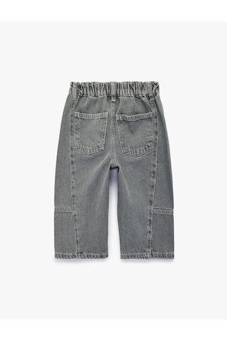 Koton Pamuklu Normal Bel Oversize Barrel Denim Pantolon Gri 7wmb40005td