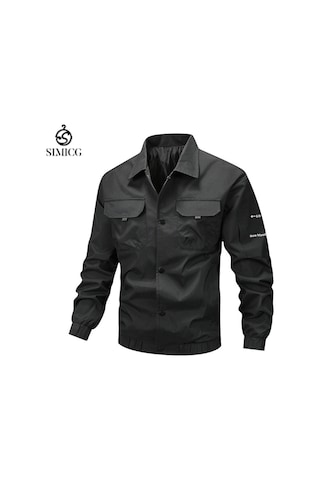 Erkek İlkbahar Ve Sonbahar Günlük Uçuş Ceketi Siyah