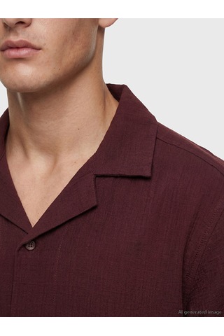 Lcw Vision Bordo Regular Fit Resort Yaka Müslin Erkek Gömlek