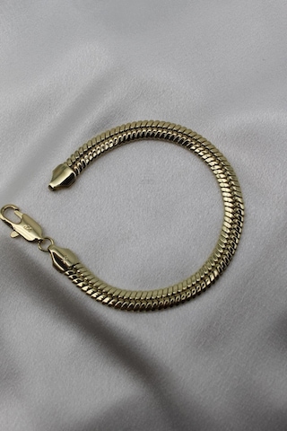Vıp Çelik 14k Altın Kaplama İtalyan Zincir Model Bileklik - 20 Cm Unisex