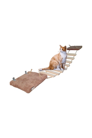 Peluş Basamaklı Kedi Köprüsü Peluş Raf Duvar Kedi Yolu Parkur