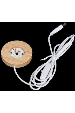 Pazly-ahşap Led Işık Standı - Şarj Edilebilir, Beyaz, Lamba Tutucu Ve Tabanı