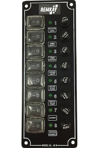 Tekne Sigorta Paneli, Karavan Sigorta Paneli, Switch Panel, 8'Li, 80X215Mm