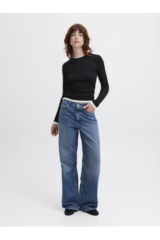 Jack & Jones Kadin Bisiklet Yaka Tisört - Henna - 12297870 Siyah