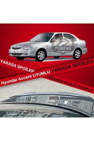 Hyundai Accent Admira Milenyum Bagaj Üstü Yarasa Spoiler Piano Black Bagaj Üstü Spoyler