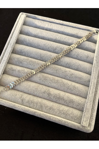 Balık Kılçığı Yassı Gümüş Renk Künye Kılçık Kararmaz Paslanmaz Unisex Bileklik